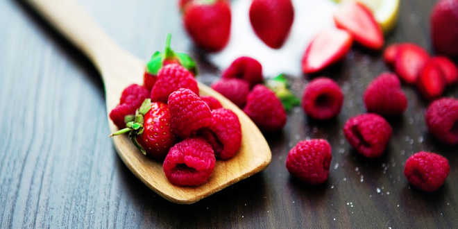 Spoonful of raspberries