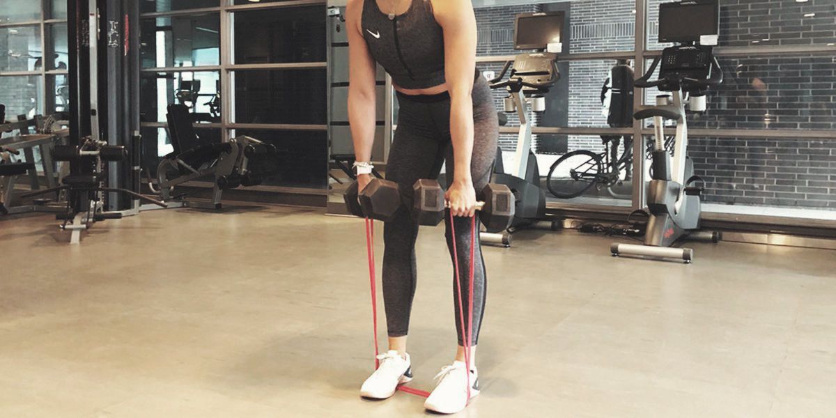 Dead lift dumbbells elastic band