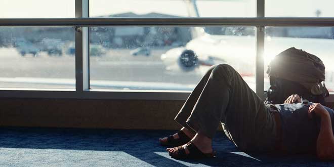 Sleeping at the airport Sleeping at the airport