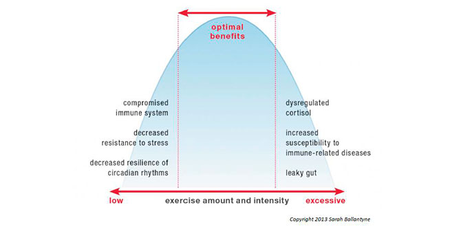 Graphic - amount of exercise and benefits