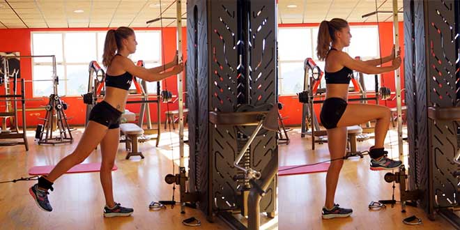Cable knee raise exercise Cable knee raise exercise