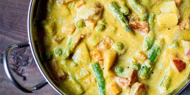 Making veggies with coconut milk