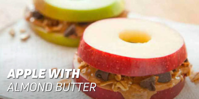 Apple with Almond Butter and Chocolate Crumbs Apple with Almond Butter and Chocolate Crumbs
