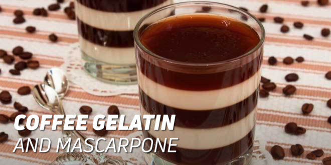 Cup of Coffee Gelatin and Mascarpone Cheese