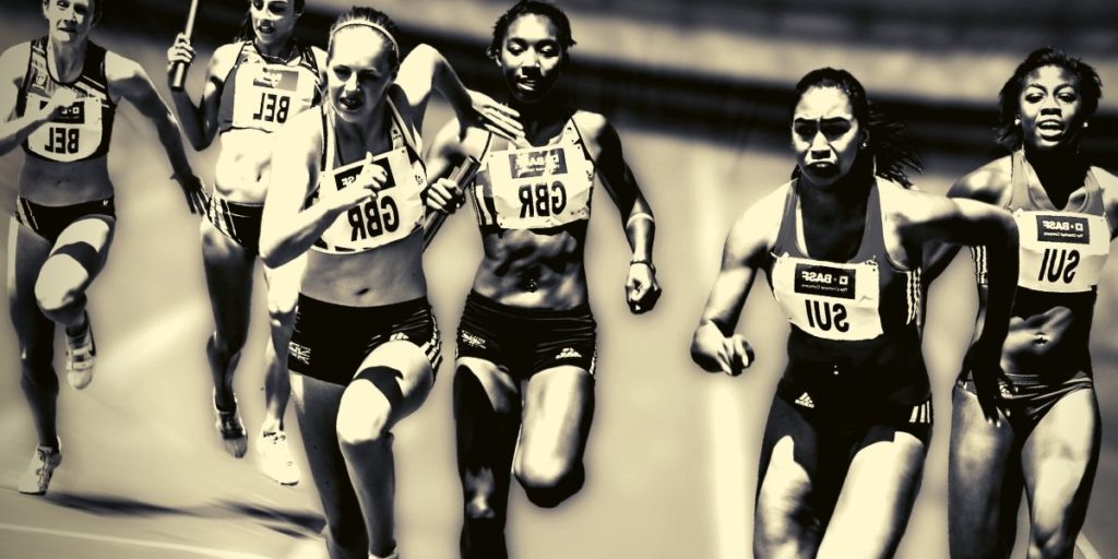 Group of female runners Group of female runners