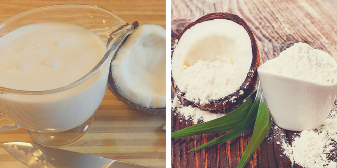 Flour from coconut milk
