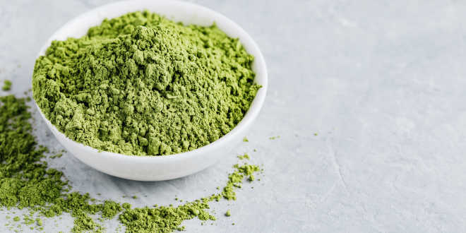 A bowl of matcha tea powder A bowl of matcha tea powder