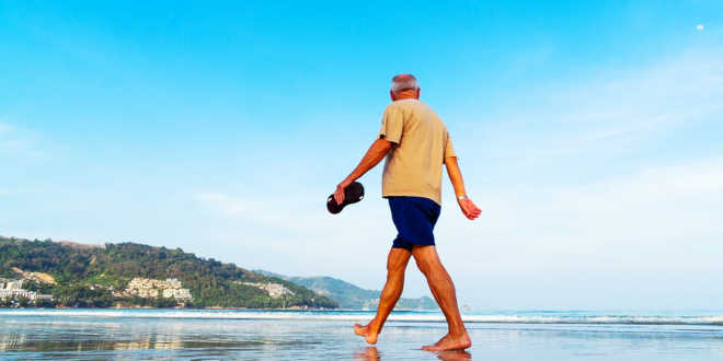 Man walking on the beach