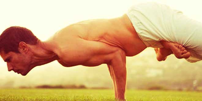 Man doing yoga poses