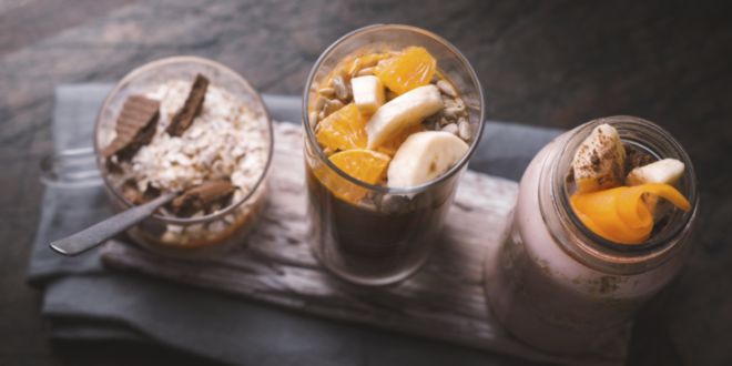 Smoothie with Peanut Butter, Banana and Mandarin