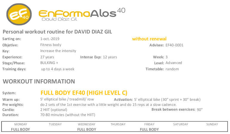 Personal workout routine 3rd week Personal workout routine 3rd week