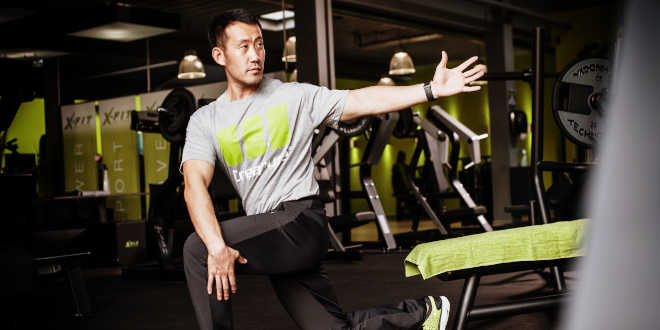 Man doing exercise at the gym