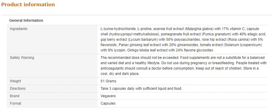 Ingredients of Vegan Collagen