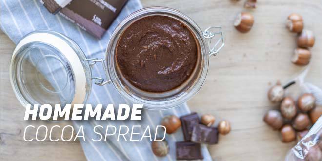 Homemade cocoa and hazelnut spread