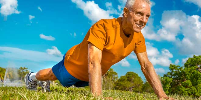 Old man doing exercise Old man doing exercise