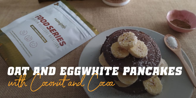 Oat and Egg White Pancakes with Coconut and Cocoa Oat and Egg White Pancakes with Coconut and Cocoa