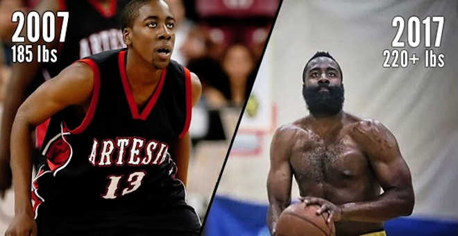 James harden physique transformation