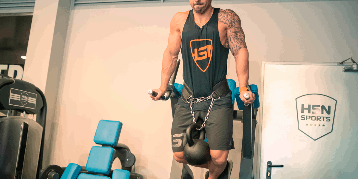 Dips with a weight belt