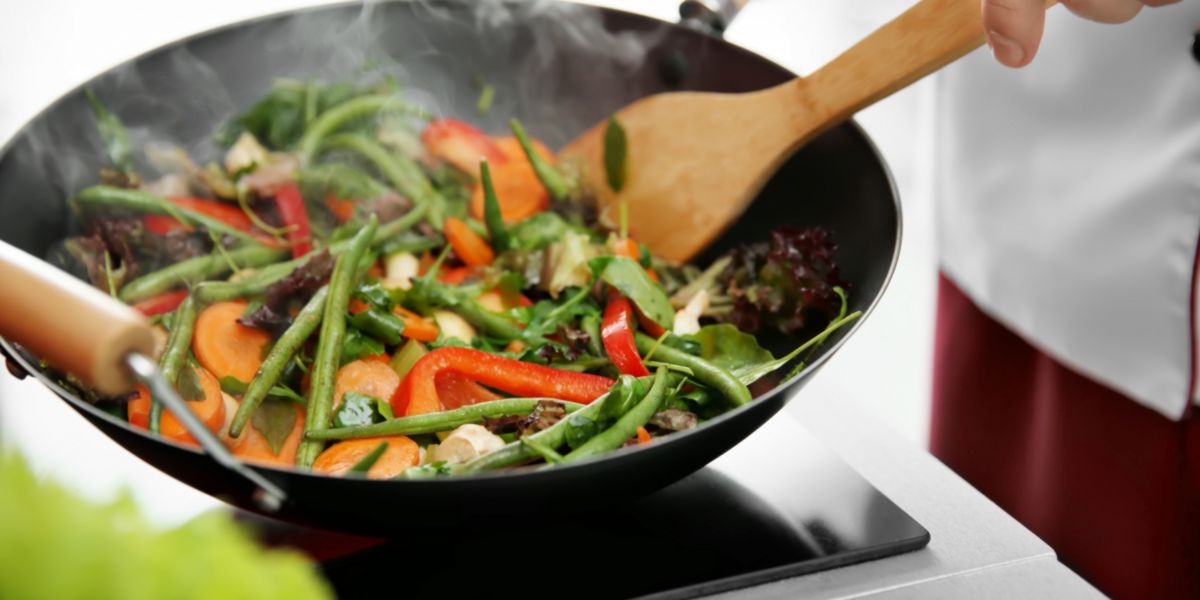 Cooking with a wok