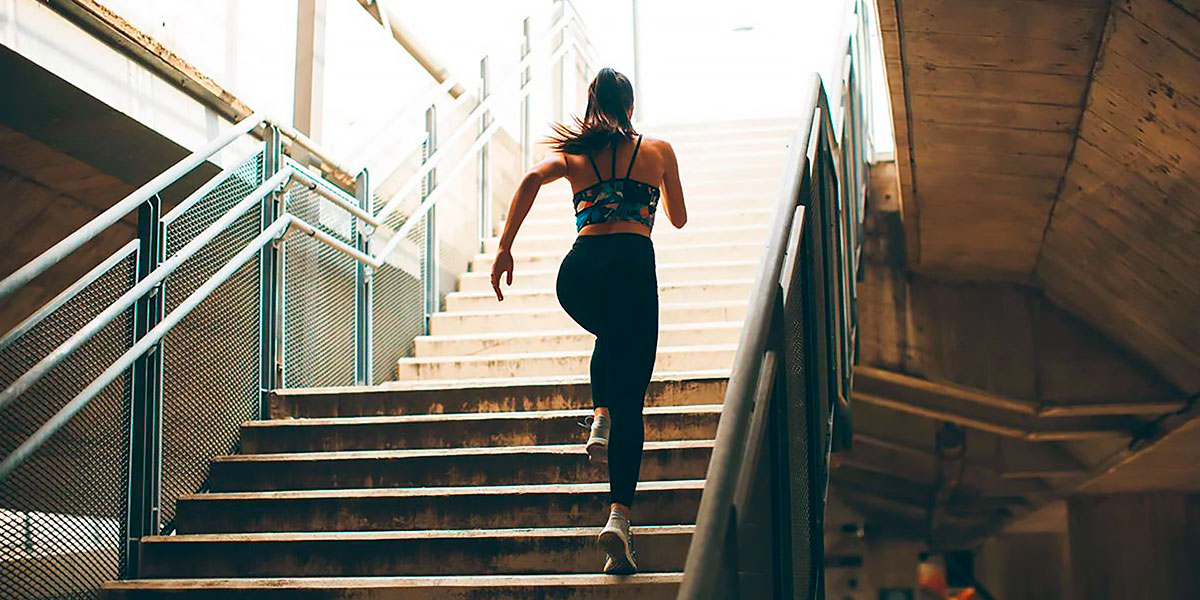 Running up stairs