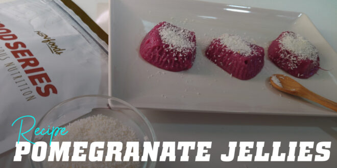 Pomegranate Jelly with Grated Coconut