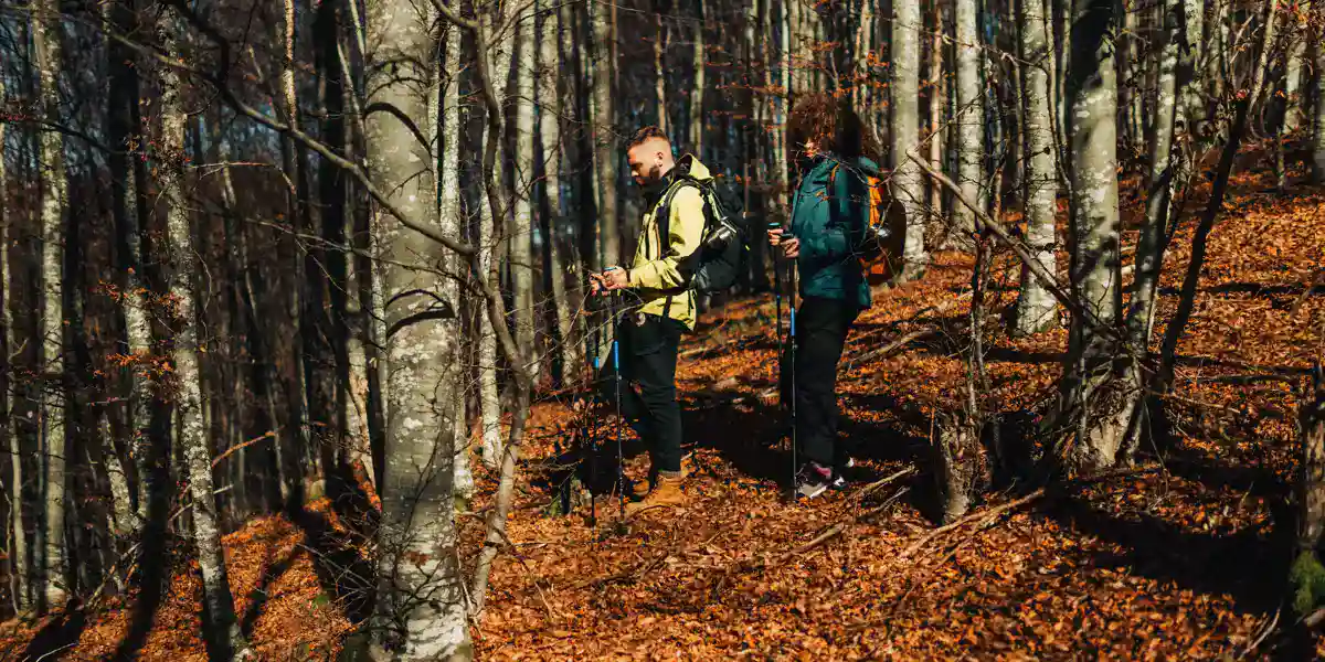 couple walking in the mountains