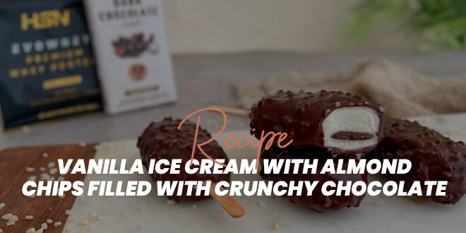 Vanilla and Almond Ice Cream with Crunchy Chocolate Vanilla and Almond Ice Cream with Crunchy Chocolate