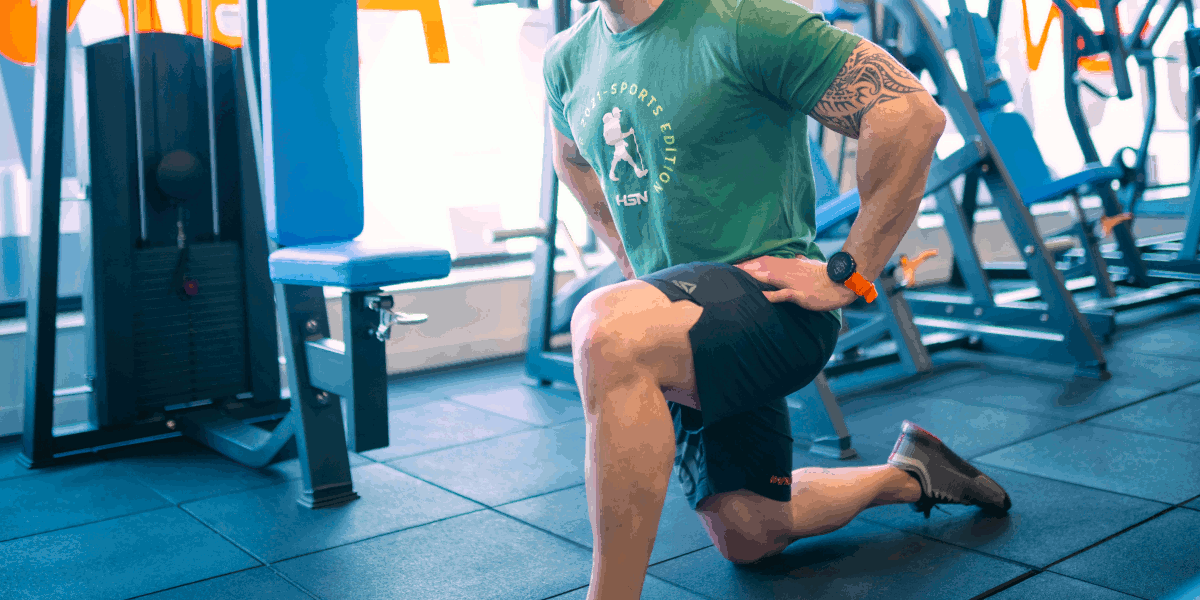 Psoas in kneeling position, by retroversion and extension