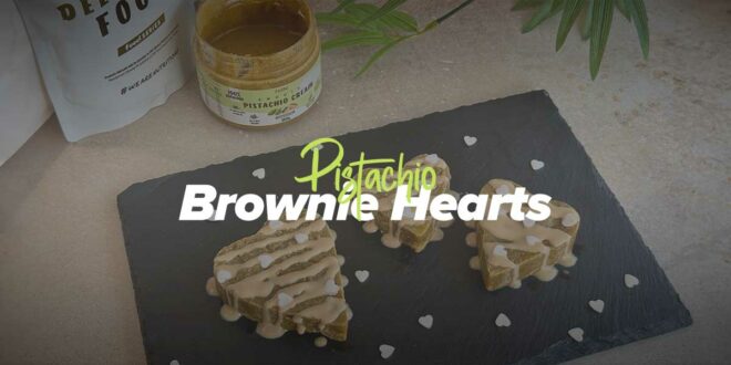 Pistachio Heart-Shaped Brownies