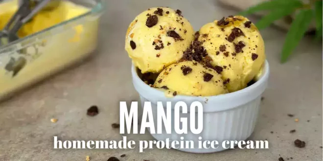 Homemade Mango Protein Ice Cream