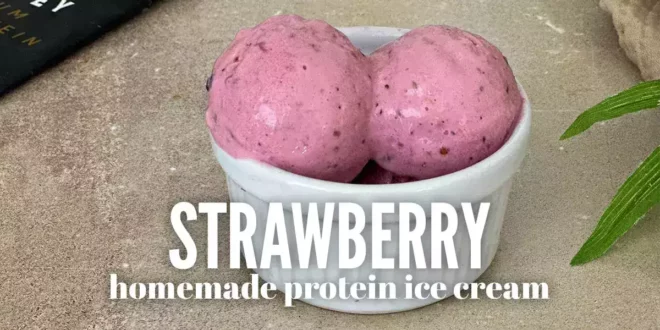 Homemade Strawberry Protein Ice Cream