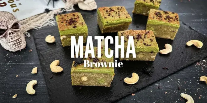 Matcha Tea Brownie for Halloween