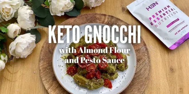 Keto Gnocchi with Almond Flour and Pesto Sauce