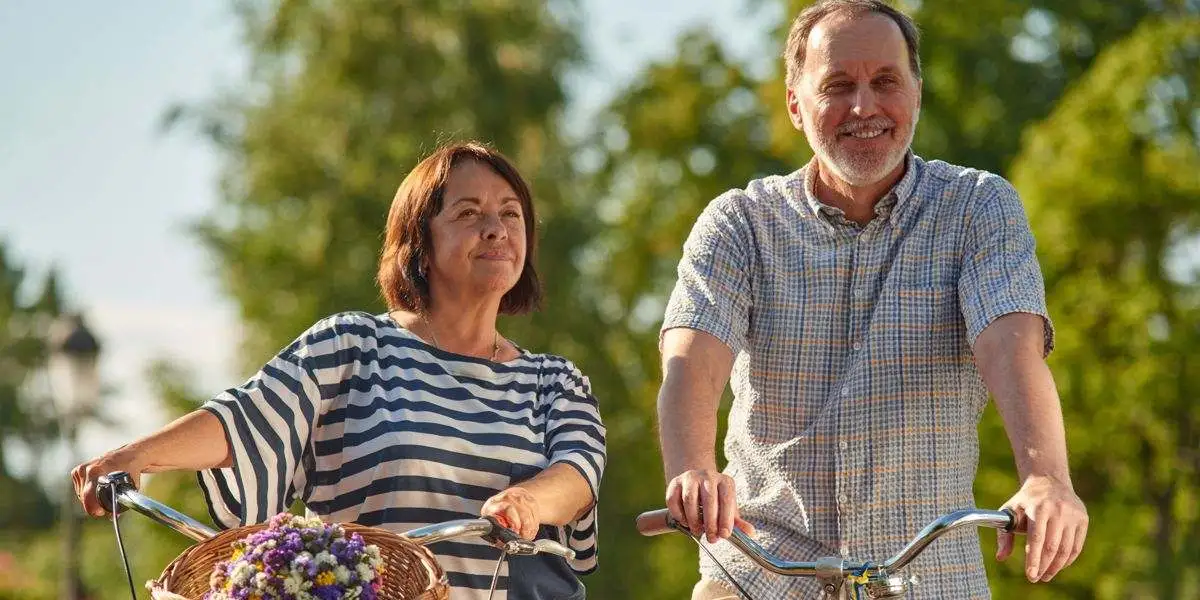 Couple walking in the countryside