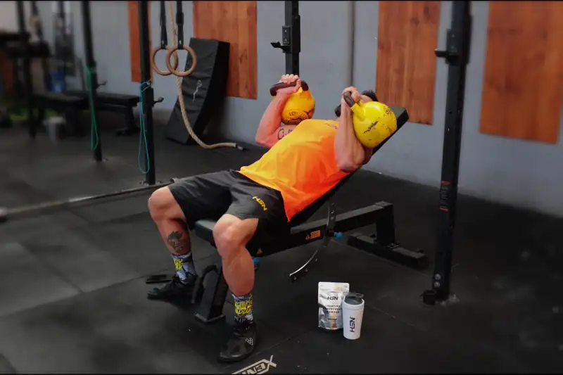 Incline kettlebell press