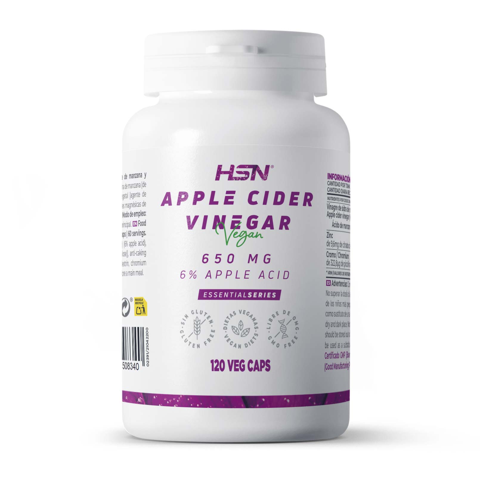 APPLE CIDER VINEGAR 650mg - 120 veg caps