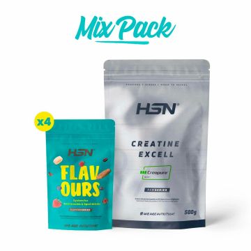 CREATINE EXCELL (100% Creapure®) POWDER + FLAVOUR SYSTEMS - MIX PACK