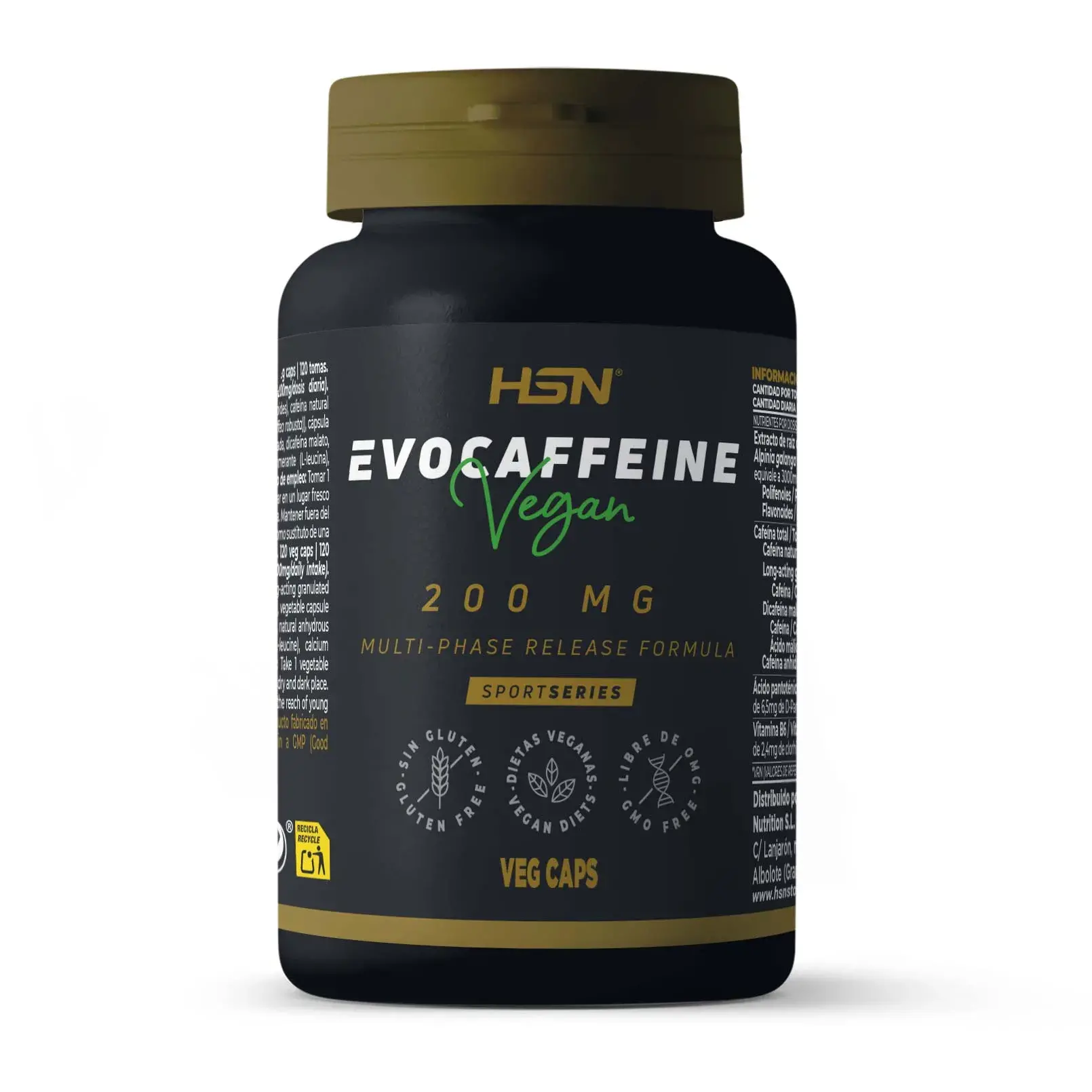 Caféine 200mg avec Vitamines B5 y B6 - HSN