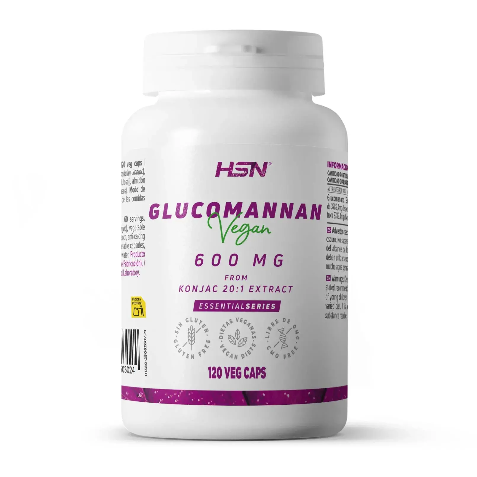 GLUCOMANNAN 600mg  - 120 veg caps