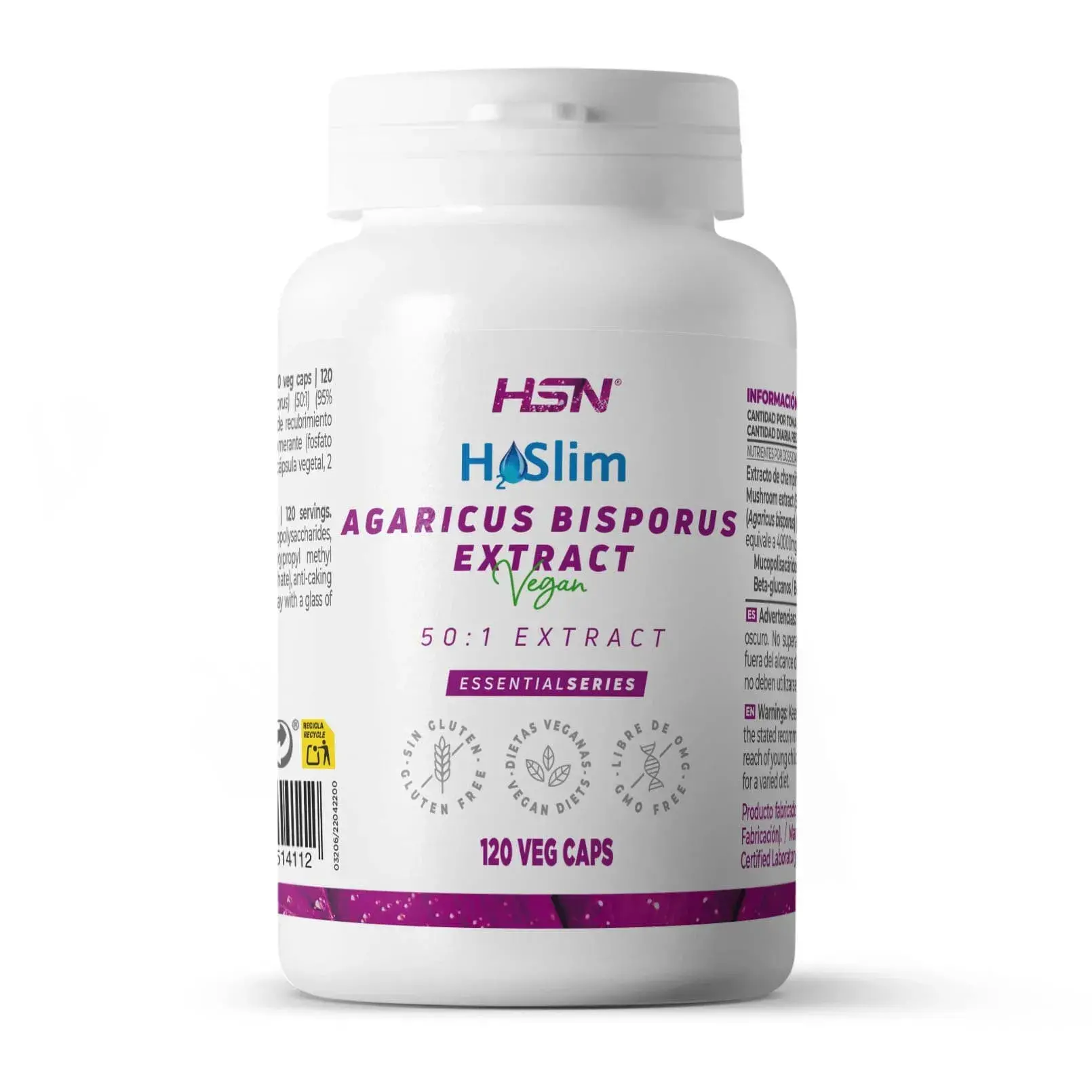 AGARICUS BISPORUS EXTRACT (H2O SLIM®) 400mg - 120 veg caps