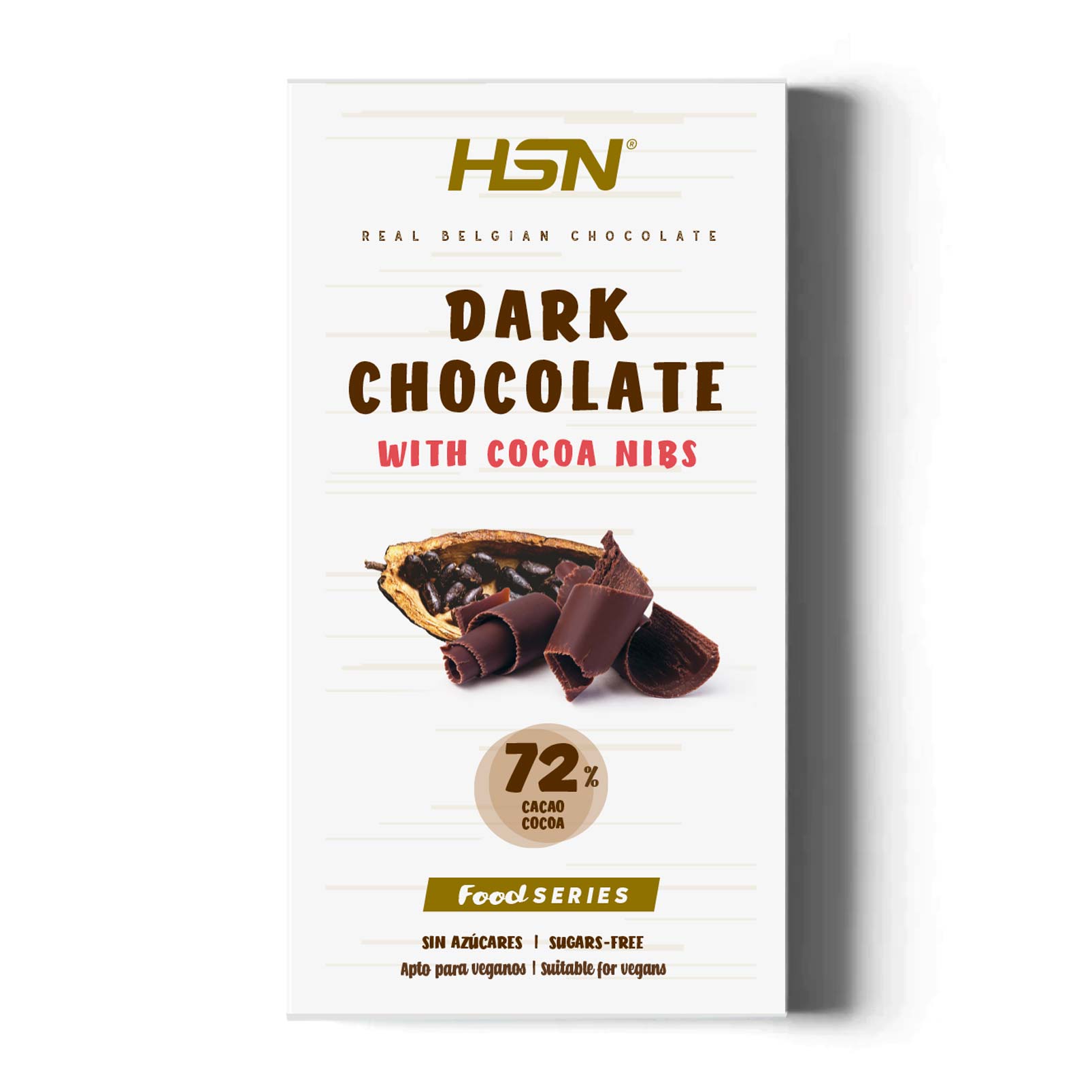 DARK CHOCO WITH COCOA NIBS (SUGAR FREE) - 100g