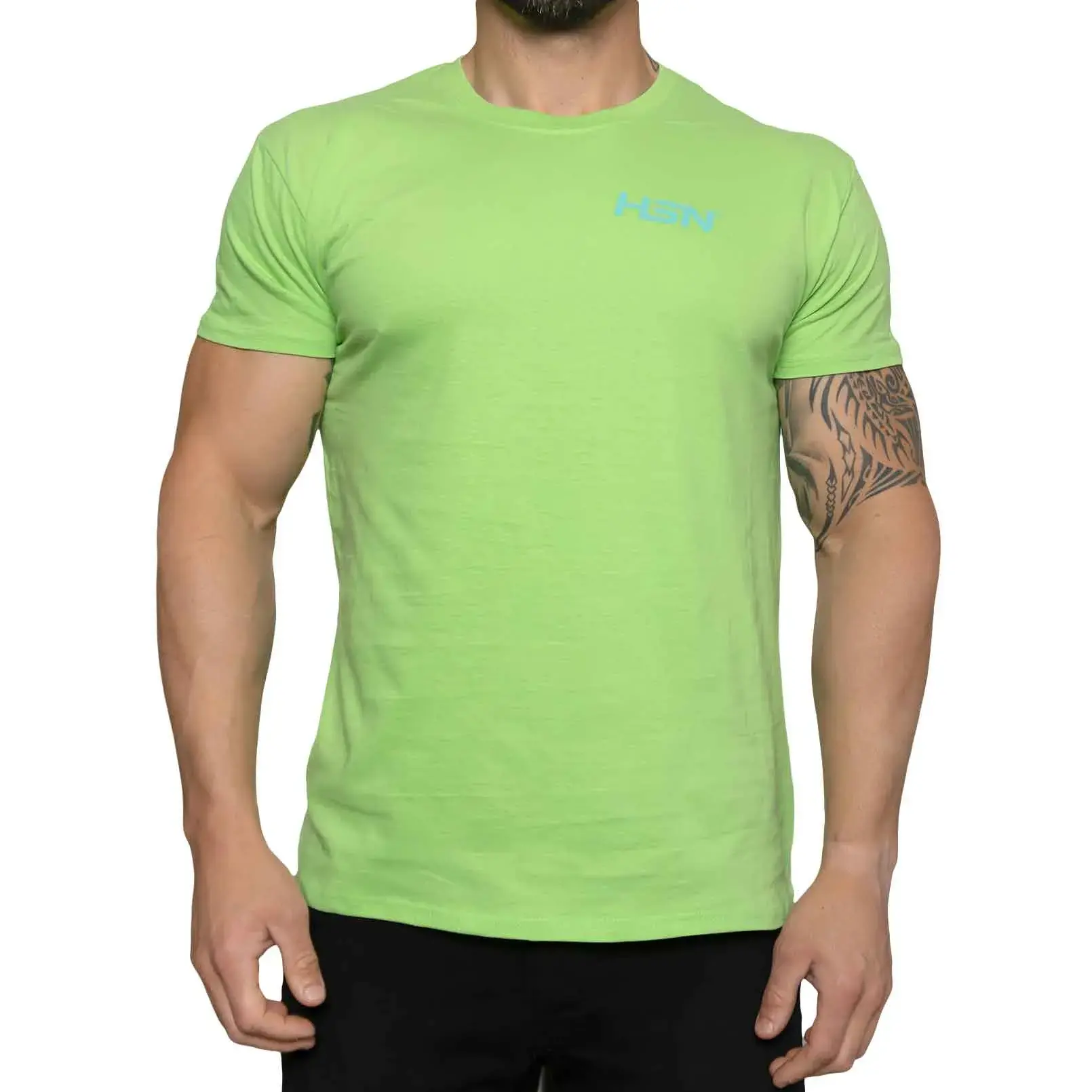 HSN COTTON T-SHIRT GREEN - BLUE S